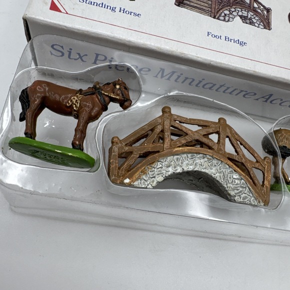 Liberty Falls Miniature Figurines Accessory Set Vtg‎ 90s Horses Mailboxes Bridge - Picture 2 of 11